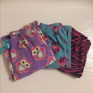 Three girls pajama pants size M 10/12